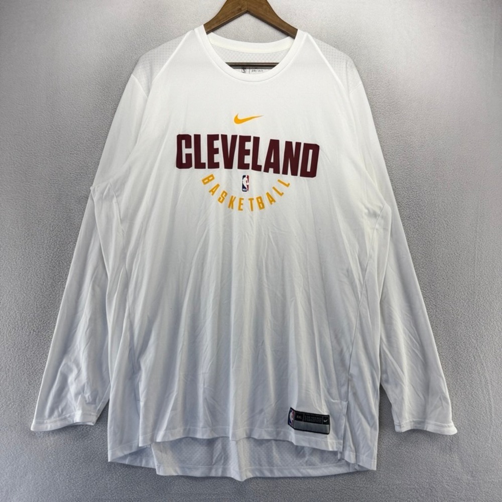 Cleveland Cavaliers Shirt men's 2XL White Nike Dri Fit Team Player Issue Swoosh